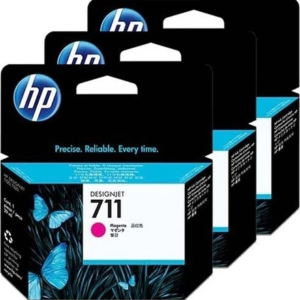 HP 711 Magenta Πακέτο 3 Μελανιών Εκτυπωτή Inkjet CZ135A