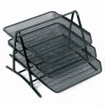 Δίσκος γραφείου συρμάτινος τριπλός μαυρος