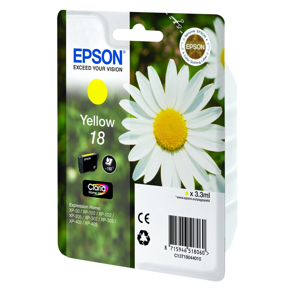 ORIGINAL Epson Μελάνι Inkjet No.18 Yellow (C13T18044012)