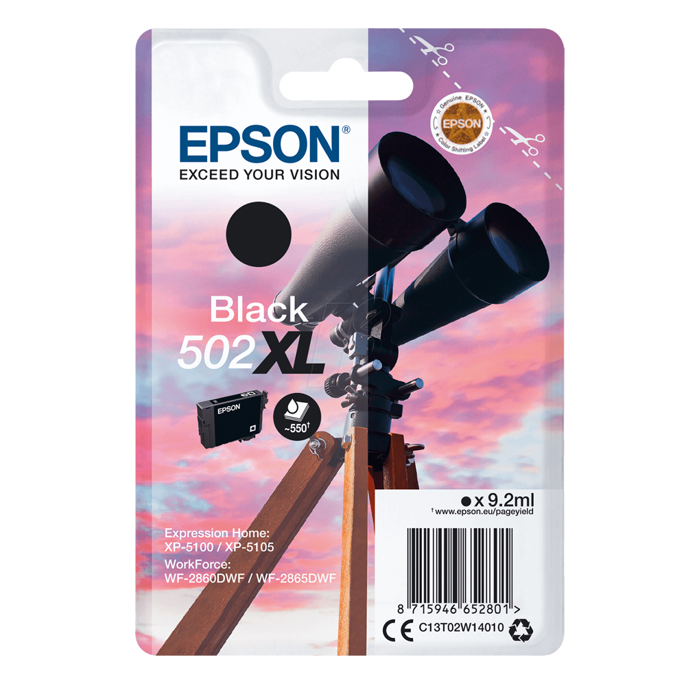 Epson Μελάνι Inkjet 502XL Black (C13T02W14010)