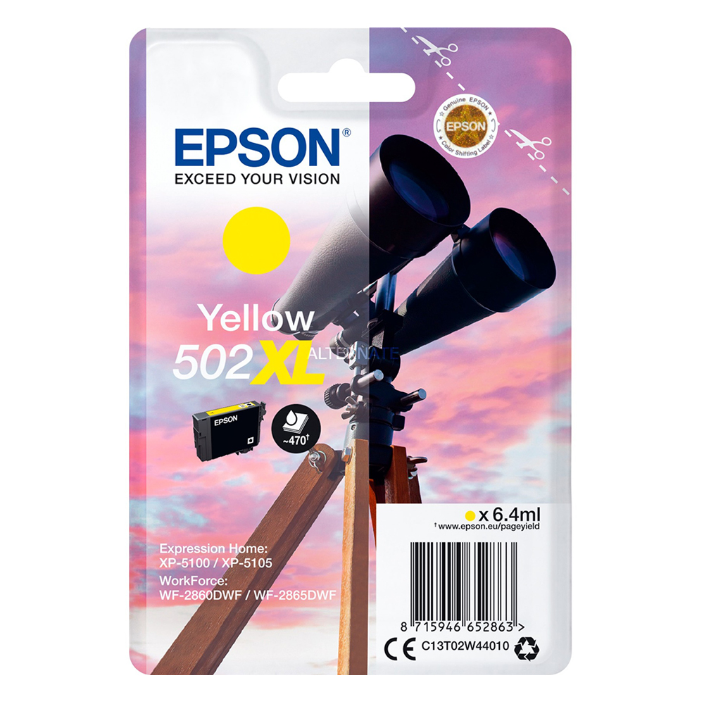 Epson Μελάνι Inkjet 502XL Yellow (C13T02W44010)
