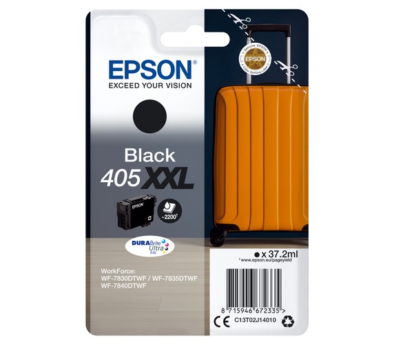 ORIGINAL EPSON 405XXL DURABRITE ULTRA INK EXTRA (SUPER) HIGH YIELD BLACK (C13T02J14010)