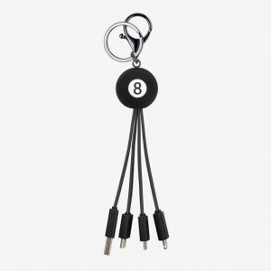 Legami Milano Keychain USB to Lightning / Type-C / micro USB Cable Μαύρο (8ball) UCC0004