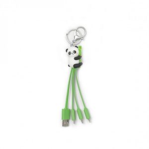 Legami Milano Keychain USB to Lightning / Type-C / micro USB Cable Πράσινο 0.1m (Panda) UCC0005