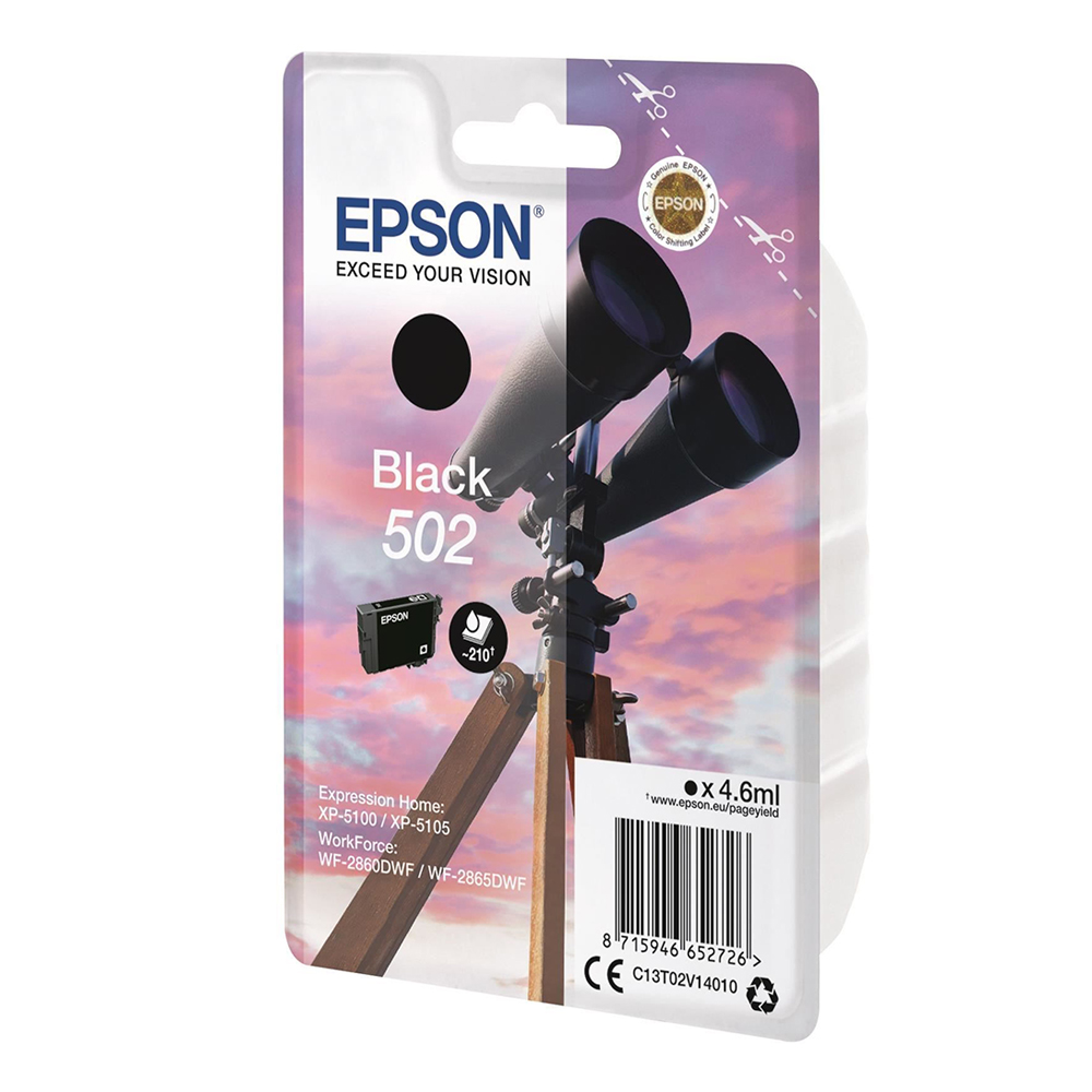 ORIGINAL Μελάνι Epson 502 Black (C13T02V14010)