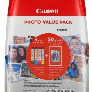Canon Μελάνι Inkjet CLI-571XLVP BK/C/M/Y + PHOTO PAPER (0332C005)