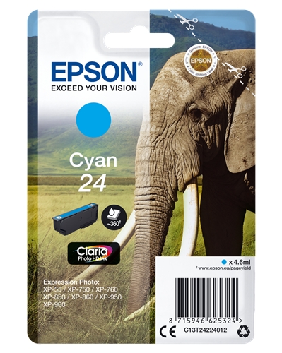 ORIGINAL Μελάνι Epson 24 Cyan C13T24224012