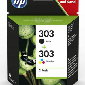HP 303 Πακέτο 2 Μελανιών Εκτυπωτή InkJet Πολλαπλό (Color) / Μαύρο (3YM92AE)