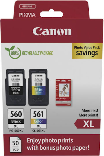 Canon Μελάνι Inkjet PG-560XL/CL-561XL Ph. Value Pack (3712C008)