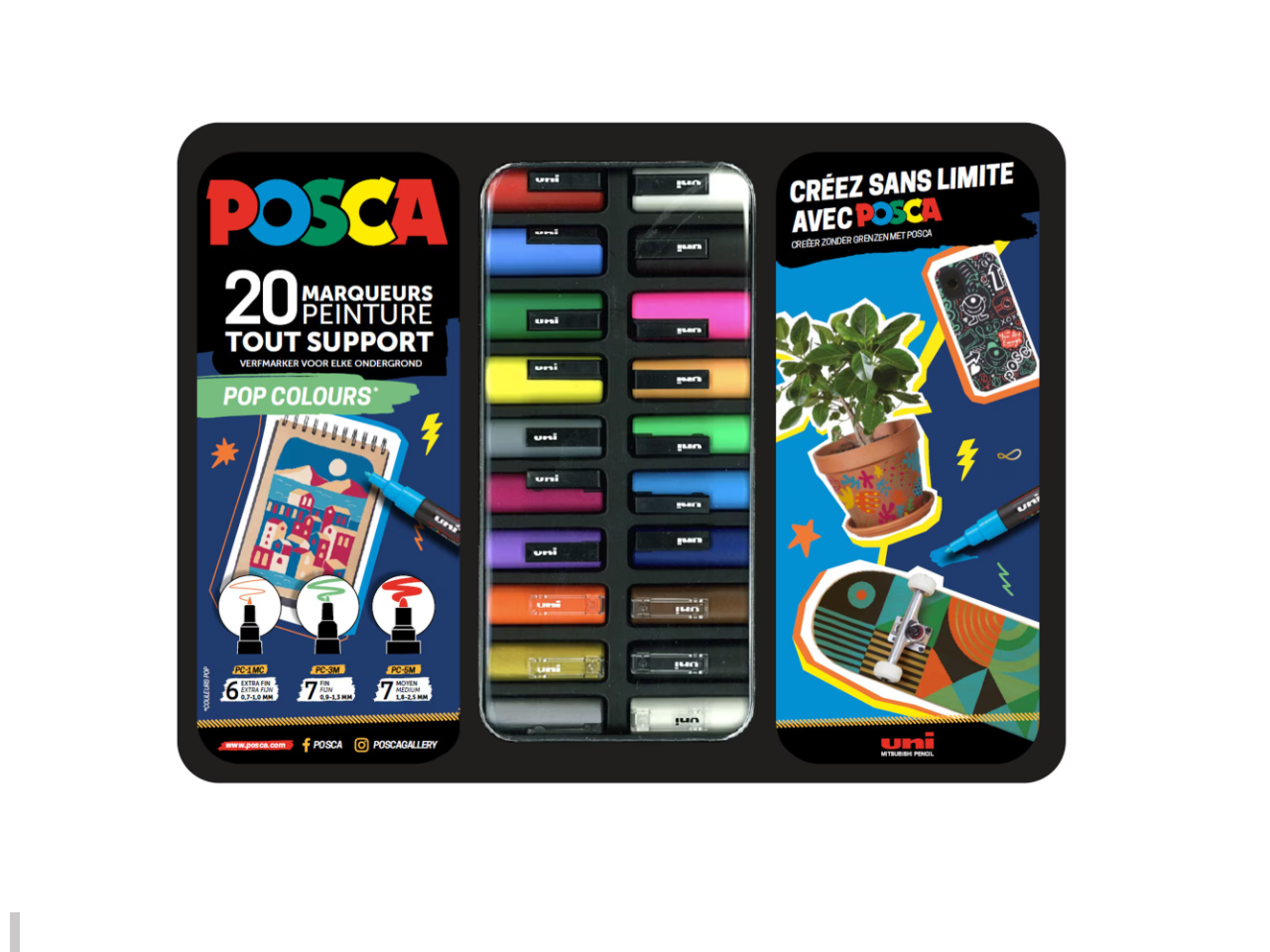 Posca Metal Box "Pop Colours" Σετ 20 τχμ (Pop01)