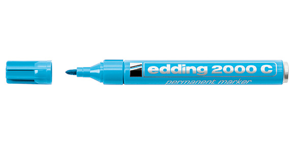 Μεταλλικος μαρκαδορος ανεξιτηλος επαναγεμιζομενος με στρογγυλη μυτη παχους 1,5mm-3mm edding e-2000C Αν.Μπλε