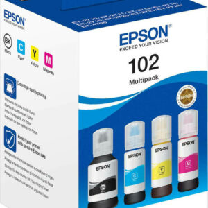 Epson 102 Πακέτο 4 Μελανιών Εκτυπωτή InkJet Κίτρινο / Κυανό / Ματζέντα / Μαύρο (C13T03R640)