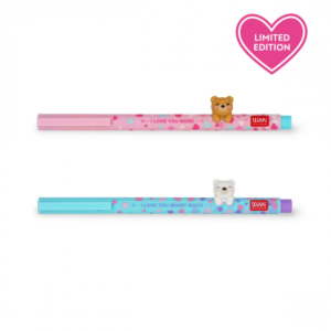 LEGAMI ΣΕΤ 2 ΣΤΥΛΟ GEL ΜΕ ΔΙΑΚΟΣΜΗΤΙΚΟ ΖΩΑΚΙ PENS - LOVELY FRIENDS BEARY IN LOVE 0.5mm (CPPSET1)