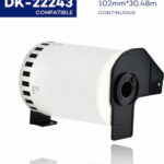 DK22243 Ταινία Ετικετογράφου Συμβατή με Brother 30,48m x 102mm σε Λευκό Χρώμα
