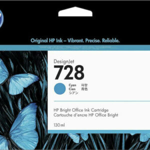 HP 728 Γνήσιο Μελάνι Εκτυπωτή InkJet Κυανό (F9J67A)
