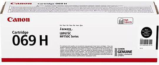 Canon 069H Γνήσιο Toner Laser Εκτυπωτή Μαύρο High Yield 7600 Σελίδων (5098C002)