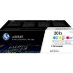 HP 201X Γνήσιο Multipack Toner Laser Εκτυπωτή Κίτρινο/Κυανό/Ματζέντα High Yield 3τμχ (CF253XM)
