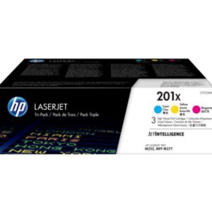 HP 201X Γνήσιο Multipack Toner Laser Εκτυπωτή Κίτρινο/Κυανό/Ματζέντα High Yield 3τμχ (CF253XM)