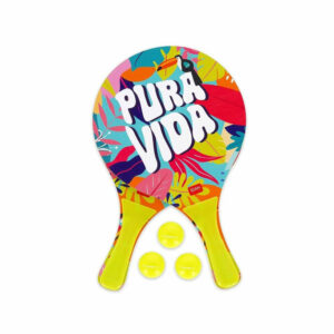 LEGAMI ΡΑΚΕΤΕΣ ΠΑΡΑΛΙΑΣ ΜΕ 3 ΜΠΑΛΑΚΙΑ BEACH RACKETS PURA VIDA BR0008