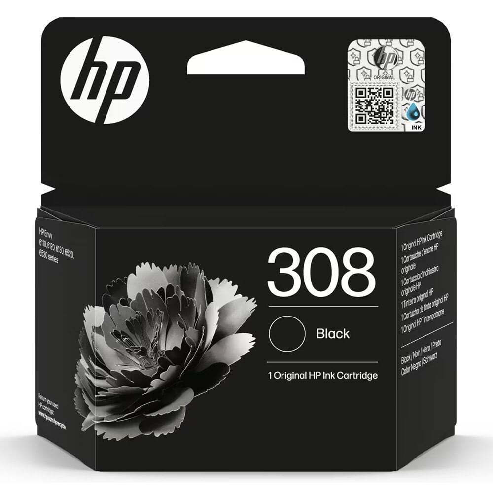 ORIGINAL HP 308 Black Ink Cartridge ‑ (7FP21UE)