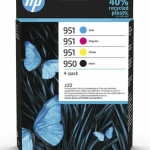 HP 950/951 Γνήσιο Πακέτο 4 Μελανιών Εκτυπωτή InkJet Κίτρινο / Κυανό / Ματζέντα / Μαύρο (6ZC65AE)
