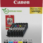 Canon PGI-530 / CLI-531 Γνήσιο Photo Value Pack με 6 Μελάνια Εκτυπωτή InkJet Μαύρο / Πολλαπλό (Color) (6117C004)