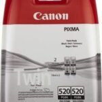 Canon PGI-520 Γνήσιο Πακέτο 2 Μελανιών Εκτυπωτή InkJet Μαύρο (2932B012)