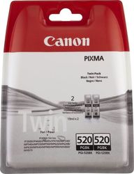 Canon PGI-520 Γνήσιο Πακέτο 2 Μελανιών Εκτυπωτή InkJet Μαύρο (2932B012)