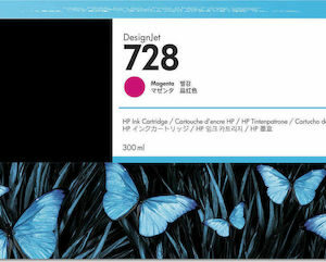 HP 728 Γνήσιο Μελάνι Εκτυπωτή InkJet Ματζέντα (F9K16A)