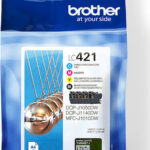 Brother LC421VAL Γνήσιο Πακέτο 4 Μελανιών Εκτυπωτή InkJet Κίτρινο / Κυανό / Ματζέντα / Μαύρο (LC-421VAL)