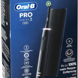 Oral-B Pro 3 3500 Ηλεκτρική Οδοντόβουρτσα με Χρονομετρητή, Αισθητήρα Πίεσης και Θήκη Ταξιδίου Black (90496656)(759912)