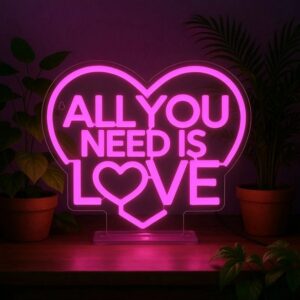 LEGAMI ΦΩΤΙΣΤΙΚΟ VALENTINES IT'S A SIGN - NEON EFFECT LED LAMP - ALL YOU NEED IS LOVE NEL0005