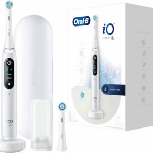 Oral-B iO Series 8N Ηλεκτρική Οδοντόβουρτσα με Χρονομετρητή, Αισθητήρα Πίεσης και Θήκη Ταξιδίου White Alabaster (408543)