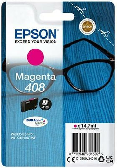 Epson 408 Γνήσιο Μελάνι Εκτυπωτή InkJet Ματζέντα (C13T09J34010)