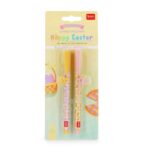 Legami Lovely Friends ‘Hoppy Easter’ Set of 2 Gel Pens with Bunny & Chick Decorations (CPPSET2)